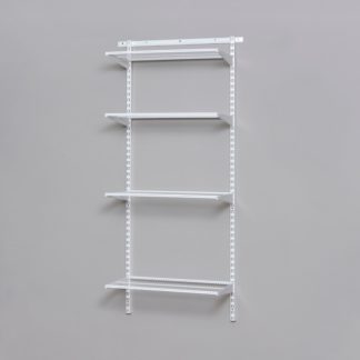 An Image of Elfa 4 Shelf Starter Kit 60x30cm White