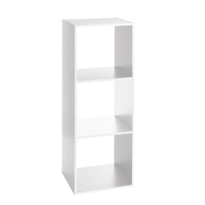 An Image of 3 Divide Wooden Bookcase Natural