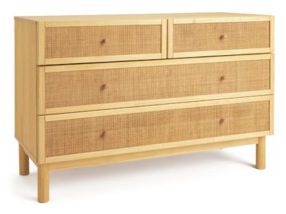 An Image of Habitat Simone 2 + 2 Wide Drawer Chest - Oak