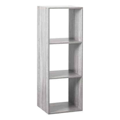An Image of 3 Divide Wooden Bookcase Natural