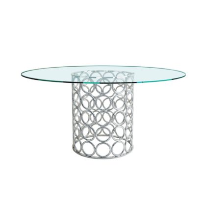 An Image of Eloise Round 4 Seater Dining Table Glass Clear
