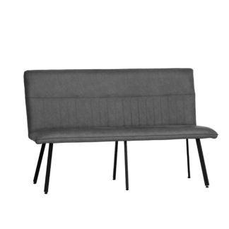 An Image of Arthur 3 Seater Modular Dining Bench Grey Faux Leather Grey