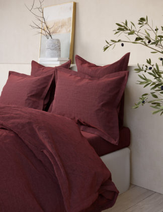 An Image of M&S X Fired Earth 2 Pack Washed Cotton Pillowcases