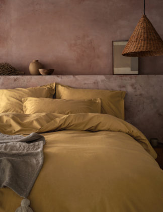 An Image of M&S X Fired Earth Washed Cotton Duvet Cover