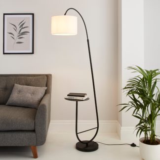 An Image of Huxley Extendable Arc Floor Lamp with Table Black