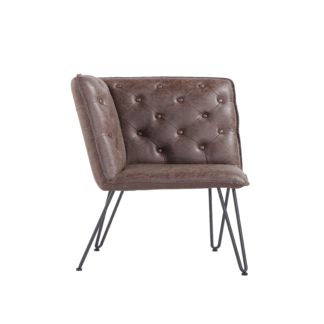 An Image of Sebastian Studded Back Corner Bench Brown