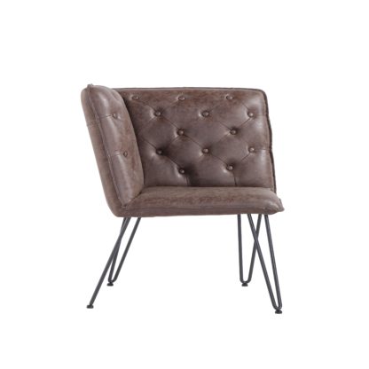 e84411b5cf806b6376fae58f817187b3d4422f2cf3fa546152ac8ab7ede060f4.jpg An Image of Sebastian Studded Back Corner Bench Brown