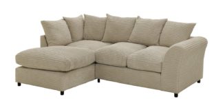 An Image of Argos Home Harry Left Corner Fabric Sofa - Stone