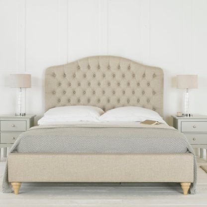 f079f0a44af18f73532d1293bb6b6612e1188bb3db1dc2486b142d592c7cf3d4.jpg An Image of Balmoral Chesterfield Bed Frame Beige
