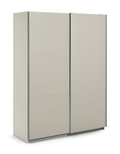 An Image of Habitat Holsted 2 Door Sliding Wardrobe - Soft Grey