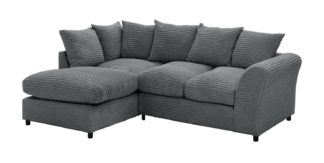 An Image of Argos Home Harry Left Corner Fabric Sofa - Charcoal