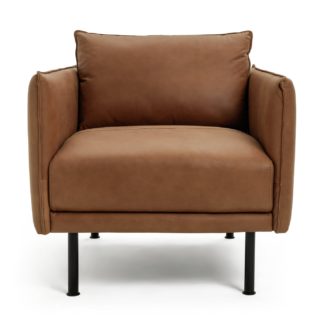 An Image of Habitat Moore Leather Armchair - Tan