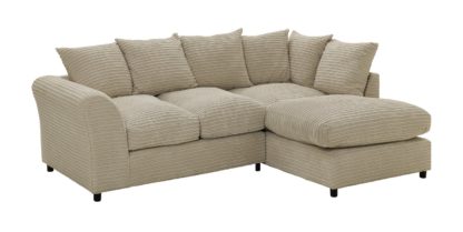 An Image of Argos Home Harry Right Corner Fabric Sofa - Stone