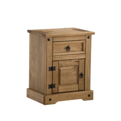 An Image of Corona Pine 1 Drawer Bedside Table