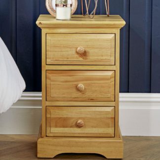An Image of Suffolk Pine Wooden 3 Drawer Bedside Table