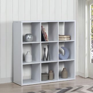 An Image of 9 Cube White Shelving Unit