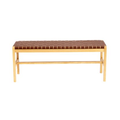 An Image of Amari Dining Bench Natural Ash (Brown)