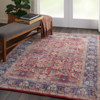 An Image of Ankara Global 2 Rug Red, Blue and Yellow