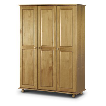 An Image of Pickwick Antique Pine 3 Door All Hanging Wardrobe