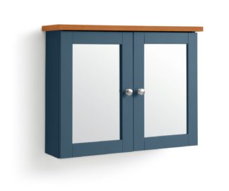 An Image of Argos Home Livingston Double Mirrored Wall Cabinet - Blue