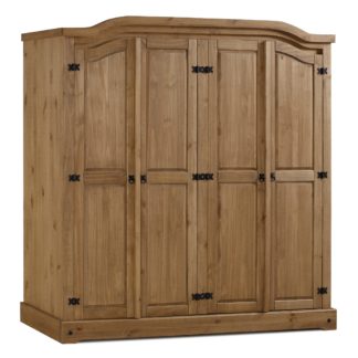 An Image of Corona Pine 4 Door Wardrobe