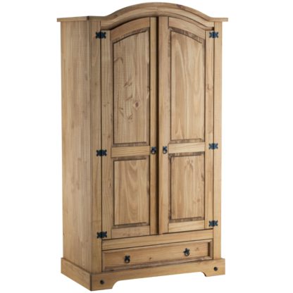 An Image of Corona Pine 2 Door 1 Drawer Wardrobe