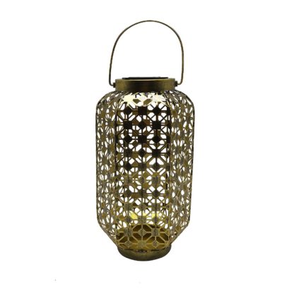 0eb65fe12d2dacd8dc9d8a0176ab580b64a24ac3ac58976f273720fd6d023300.jpg An Image of Homebase Edit Antique Gold Solar Moroccan Lantern - 32cm