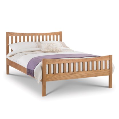 An Image of Bergamo Solid Oak Bedstead Brown