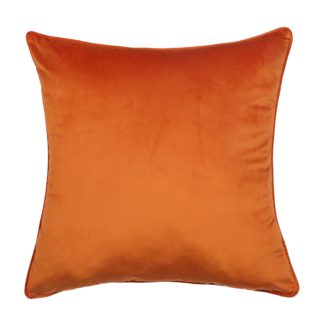 An Image of Large Plain Velvet Cushion - Tangerine - 58x58cm