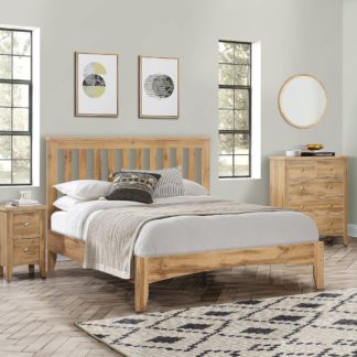 An Image of Hampstead Oak Wooden Bed Frame - 5FT King Size