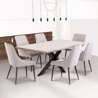 An Image of Rimini Extendable 6-8 Seater Dining Table Light Grey Light Grey