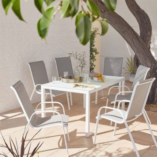An Image of Malindi 6 Seater Garden Dining Set - Grey