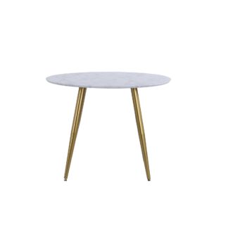 An Image of Kendall Faux Marble Round Dining Table Marble