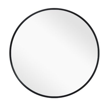 An Image of Aluminium Industrial Round Mirror - 80cm