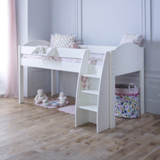 An Image of Eli - White Kids Mid Sleeper Bed - Wooden - 3ft