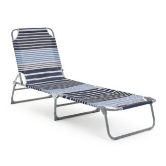 An Image of Habitat Folding Metal Sun Lounger - White