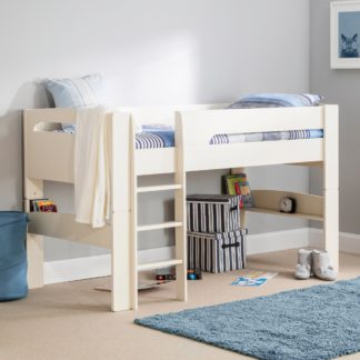 An Image of Pluto - Single - Kid's Mid Sleeper Bed - White - Wooden - 3ft