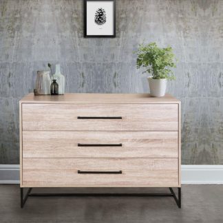 An Image of Conrad Silver Oak 3 Drawer Chest