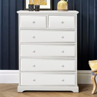 An Image of Suffolk White Wooden 4 + 2 Drawer Chest