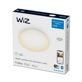 An Image of WiZ Adria Integrated LED Smart Ceiling Light, Warm White White