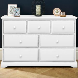 An Image of Suffolk White Wooden 4 + 3 Drawer Chest