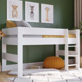 An Image of Coast - Single - Kid's Mid Sleeper Bed - White Wooden - 3ft