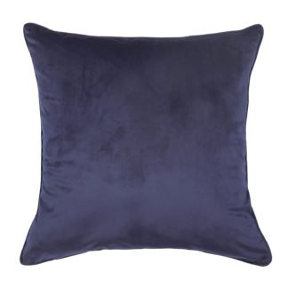 An Image of Large Plain Velvet Cushion - Midnight Navy - 58x58cm