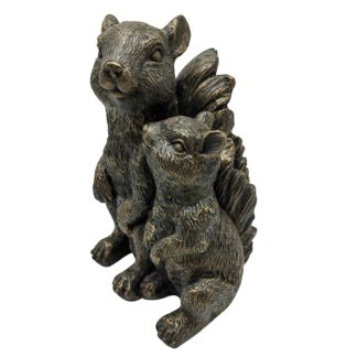 An Image of Bronze Look Squirrel Family Garden Ornament