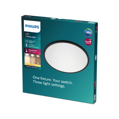 4645e035adff8b2c5e9061997972b438ae7194f011fa4fd190df3ec2ee76ff9e.jpg An Image of Philips Superslim Integrated LED Ceiling Light, Warm White White
