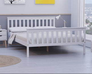 An Image of Oxford White Wooden Bed Frame - 4FT Small Double