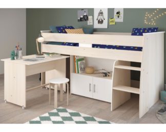 An Image of Charly Acacia Wooden Mid Sleeper Cabin Bed - EU Single