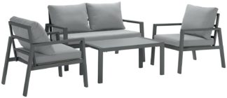 An Image of Argos Home Sitges 4 Seater Aluminium Garden Sofa Set - Grey