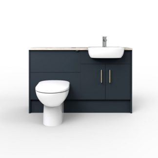 An Image of Bathstore Portfolio Fitted Bathroom Furniture (W)1240mm x (D)320mm - Matt Navy