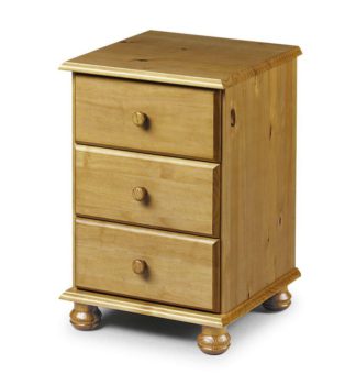 An Image of Pickwick Antique Pine 3 Drawer Bedside Table